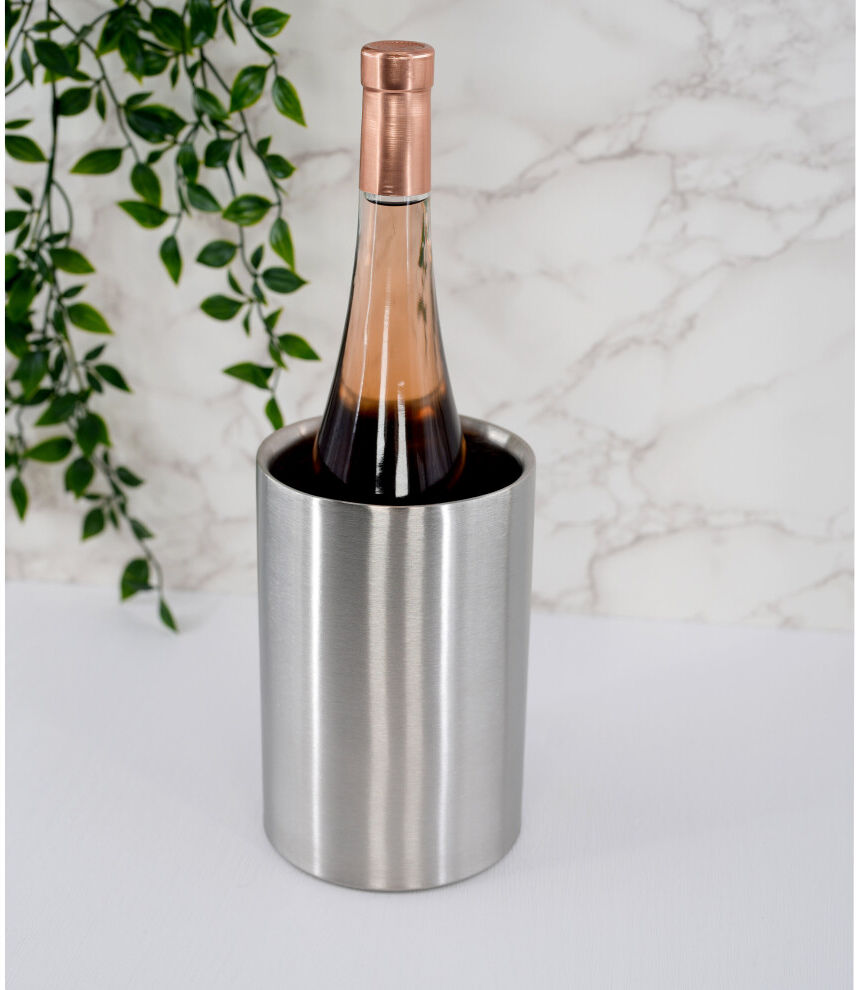 GEEZY Stainless Steel Double Walled Brushed Champagne Wine Bottle Drink Ice Cool