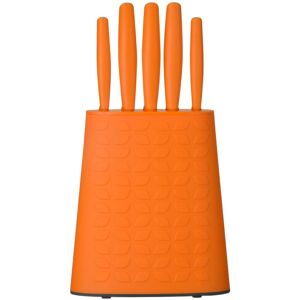 Premier Housewares 5Pc Knife Set With Storage Block, Orange Premier Housewares 5Pc Knife Set With Storage Block, Orange