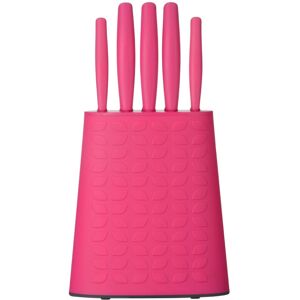 5pc Premier Housewares Pink Kitchen Knives & Knife Block Set 5pc Premier Housewares Pink Kitchen Knives & Knife Block Set