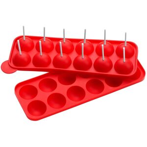 Premier Housewares 12-Cake Pop Silicone Mould - Red Premier Housewares 12-Cake Pop Silicone Mould - Red