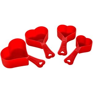 Premier Housewares Heart Shaped Measuring Cups, Set Of 4 - Red Premier Housewares Heart Shaped Measuring Cups, Set Of 4 - Red