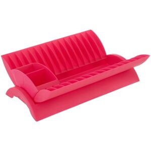 Premier Housewares (Hot Pink) Plastic Dish Drainer With Removable Cutlery Caddy Premier Housewares (Hot Pink) Plastic Dish Drainer With Removable Cutlery Caddy