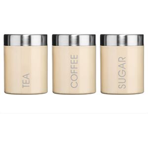 Premier Housewares Liberty Tea, Coffee and Sugar Canisters - Set of 3, Cream Premier Housewares Liberty Tea, Coffee and Sugar Canisters - Set of 3, Cream