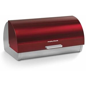 Morphy Richards 46241 Accents Roll Top Bread Bin, Stainless Steel, Red Morphy Richards 46241 Accents Roll Top Bread Bin, Stainless Steel, Red