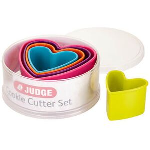 Judge Coloured Cookie Cutter, Hearts, Pink/Purple/Orange/Blue/Green, 5-Piece Judge Coloured Cookie Cutter, Hearts, Pink/Purple/Orange/Blue/Green, 5-Piece