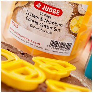 Judge 36 Piece Coloured Cookie Cutter, Letters And Numbers, Yellow Judge 36 Piece Coloured Cookie Cutter, Letters And Numbers, Yellow