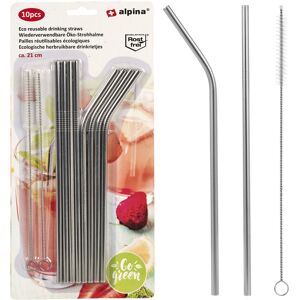 Alpina (20 PCS Set) 10 or 20 PCS Stainless Steel Metal Drinking Straws Alpina (20 PCS Set) 10 or 20 PCS Stainless Steel Metal Drinking Straws