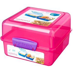 Sistema 3 Compartment 1.4L Lunch Cube Box Pink Sistema 3 Compartment 1.4L Lunch Cube Box Pink