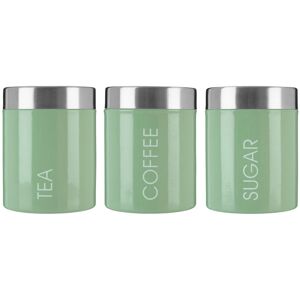 Premier Housewares Set of 3 Liberty Tea Coffee Sugar Canister Stainless Steel Storage Tin Pistachio Premier Housewares Set of 3 Liberty Tea Coffee Sugar Canister Stainless Steel Storage Tin Pistachio