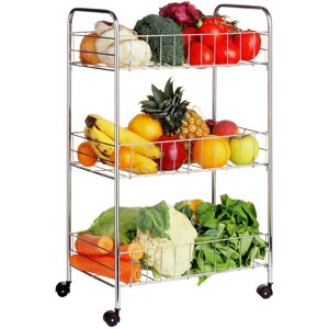 Premier Housewares 3 Tier Kitchen Wheeled Trolley Cart Fruit Vegetable Basket Storage Unit Stand Premier Housewares 3 Tier Kitchen Wheeled Trolley Cart Fruit Vegetable Basket Storage Unit Stand