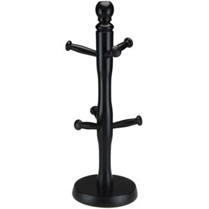Apollo 6-Hooks Beech Wood Mug Tree Rack Holder, Black Finish — 8908, Space-Saving Kitch Apollo 6-Hooks Beech Wood Mug Tree Rack Holder, Black Finish — 8908, Space-Saving Kitch
