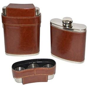 Unbranded KAV Pocket Hip Flask 10 Oz with Funnel - Stainless Steel with Leather Wrapped Co Unbranded KAV Pocket Hip Flask 10 Oz with Funnel - Stainless Steel with Leather Wrapped Co