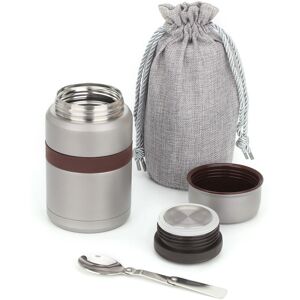 Unbranded (Gray) 500 ml Vacuum Insulated Hot Food Flask, Stainless Steel Food Jar with Fol Unbranded (Gray) 500 ml Vacuum Insulated Hot Food Flask, Stainless Steel Food Jar with Fol