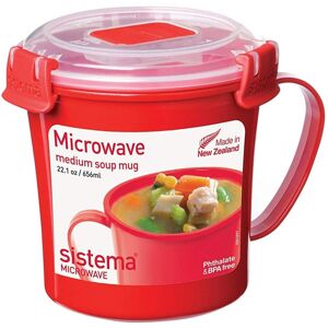 Sistema Red Klip It Microwave Soup Mug, 656ml Sistema Red Klip It Microwave Soup Mug, 656ml