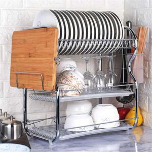 Living And Home Kitchen Dish Rack Tier Drainer Cup Bowl Draining Holder Cutting Board Drip Tray Living And Home Kitchen Dish Rack Tier Drainer Cup Bowl Draining Holder Cutting Board Drip Tray