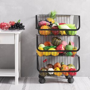 Living And Home (3 Tier) Kitchen Trolley Fruit Vegetable Holder Storage Basket Rack Living And Home (3 Tier) Kitchen Trolley Fruit Vegetable Holder Storage Basket Rack