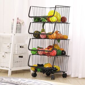 Living And Home (4 Tier) Kitchen Trolley Fruit Vegetable Holder Storage Basket Rack Living And Home (4 Tier) Kitchen Trolley Fruit Vegetable Holder Storage Basket Rack