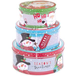Carousel Home Set Of 3 Jolly Holly Christmas Storage Tins Triple Festive Round Nesting Tins Carousel Home Set Of 3 Jolly Holly Christmas Storage Tins Triple Festive Round Nesting Tins