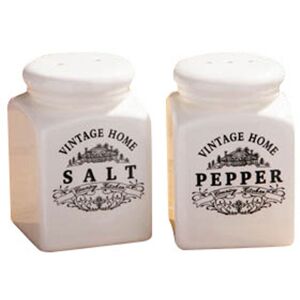 Premier Housewares Vintage Cream Salt & Pepper Shaker Set - Reusable Dolomite, E Premier Housewares Vintage Cream Salt & Pepper Shaker Set - Reusable Dolomite, E