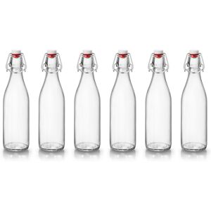 Bormioli Rocco (500ml, 6) 1L Clear Glass Swing Flip Top Lid Water Bottle Set Bormioli Rocco (500ml, 6) 1L Clear Glass Swing Flip Top Lid Water Bottle Set
