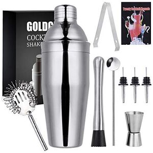 GOLDGE Cocktail Making Set 9pcs Cocktail Shaker Set Stainless Steel Bar Tool Set GOLDGE Cocktail Making Set 9pcs Cocktail Shaker Set Stainless Steel Bar Tool Set