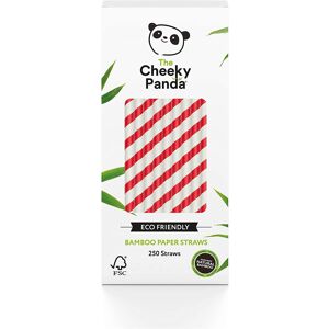 The Cheeky Panda - Bamboo Red Stripes - Paper - 250 Straws The Cheeky Panda - Bamboo Red Stripes - Paper - 250 Straws