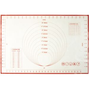 Premier Housewares Red Trim White Silicone Baking Mat, Non Stick Silicone Baking Mat with Measureme Premier Housewares Red Trim White Silicone Baking Mat, Non Stick Silicone Baking Mat with Measureme