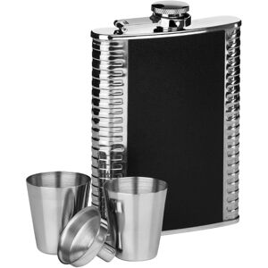 Premier Housewares Ribbed Stainless Steel Hip Flask Set Premier Housewares Ribbed Stainless Steel Hip Flask Set