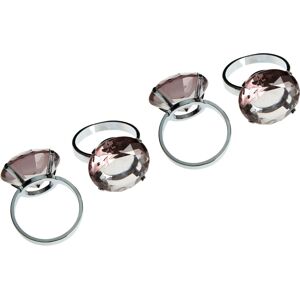 Premier Housewares Smoke Grey Diamante Napkin Rings - Set of 4 Premier Housewares Smoke Grey Diamante Napkin Rings - Set of 4