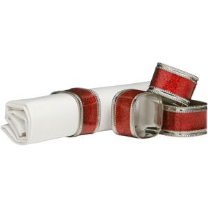 Premier Housewares Red Glitter Napkin Ring - Set of 4 Premier Housewares Red Glitter Napkin Ring - Set of 4