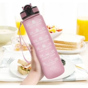 Unbranded (Pink) Sports Water Bottle 1L Fitness Travel Portable UK Unbranded (Pink) Sports Water Bottle 1L Fitness Travel Portable UK