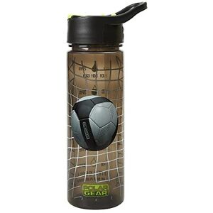 Polar Gear Football Water Tracker Bottle with Straw â Reusable Kids 600ml PP in Green & Bla Polar Gear Football Water Tracker Bottle with Straw â Reusable Kids 600ml PP in Green & Bla