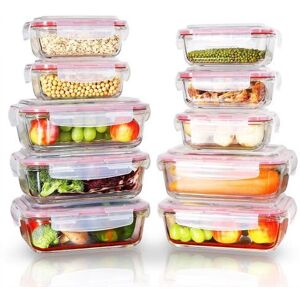 Unbranded x10 Rectangle Airtight Glass Food Containers With Lids Kitchen Storage Unbranded x10 Rectangle Airtight Glass Food Containers With Lids Kitchen Storage