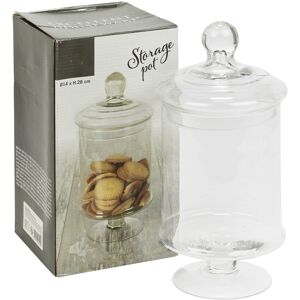 Queensway Home & Dinning Large Tall Clear Glass Biscuit Cookie Footed Storage Pot Jar With Lid Queensway Home & Dinning Large Tall Clear Glass Biscuit Cookie Footed Storage Pot Jar With Lid