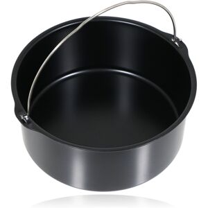 SPARES2GO Non Stick Bread Cake Baking Tin with Handle for Air Fryer Multi Cooker 8" SPARES2GO Non Stick Bread Cake Baking Tin with Handle for Air Fryer Multi Cooker 8"