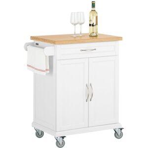 SoBuy® FKW13-WN, Kitchen Cabinet Storage Trolley with Bamboo Worktop SoBuy® FKW13-WN, Kitchen Cabinet Storage Trolley with Bamboo Worktop