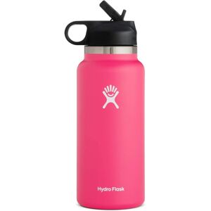 Hydro Flask (Pink, 32oz) Water Bottle Straw Lid Outdoor Portable Insulated Cup Hydro Flask (Pink, 32oz) Water Bottle Straw Lid Outdoor Portable Insulated Cup