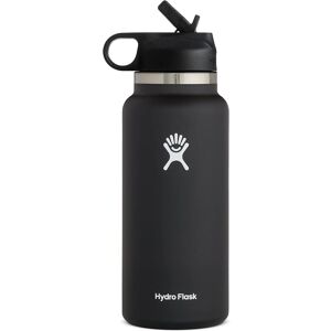 Hydro Flask (Black, 32oz) Water Bottle Straw Lid Outdoor Portable Insulated Cup Hydro Flask (Black, 32oz) Water Bottle Straw Lid Outdoor Portable Insulated Cup