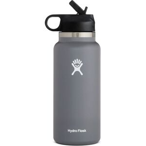 Hydro Flask (Grey, 40oz) Water Bottle Straw Lid Outdoor Portable Insulated Cup Hydro Flask (Grey, 40oz) Water Bottle Straw Lid Outdoor Portable Insulated Cup