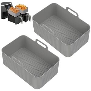 B&Co 2 Grey Silicone Air Fryer Basket Liner Rectangle Reusable 19.5x11.5cm B&Co 2 Grey Silicone Air Fryer Basket Liner Rectangle Reusable 19.5x11.5cm