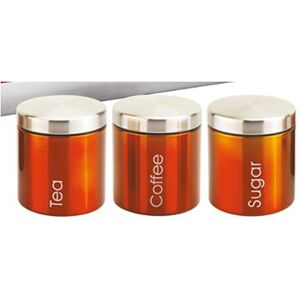 SQ Professional Airtight Tea Sugar and Coffee Storage Canisters Jars Orange SQ Professional Airtight Tea Sugar and Coffee Storage Canisters Jars Orange