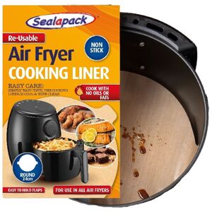 Sealapack Reusable 24cm Round Air Fryer Liner - Non-Stick, Heat Resistant 220C, Universal Sealapack Reusable 24cm Round Air Fryer Liner - Non-Stick, Heat Resistant 220C, Universal