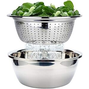 Unbranded Stainless Steel Colander & Mixing Bowl Set - 26cm, Nesting 2-Piece Kitchen Set, Unbranded Stainless Steel Colander & Mixing Bowl Set - 26cm, Nesting 2-Piece Kitchen Set,