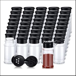 Unbranded 50Pcs Plastic Spice Jars with Shaker Lids Spice Containers Black Unbranded 50Pcs Plastic Spice Jars with Shaker Lids Spice Containers Black