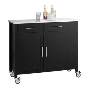 SoBuy FKW108-SCH Kitchen Storage Trolley&Stainless Steel Worktop Black SoBuy FKW108-SCH Kitchen Storage Trolley&Stainless Steel Worktop Black