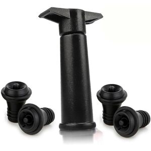 Unbranded Vacu Vin Black Pump With Wine Saver Stoppers - Keeps Wine Fresh For Up To 10 Day Unbranded Vacu Vin Black Pump With Wine Saver Stoppers - Keeps Wine Fresh For Up To 10 Day