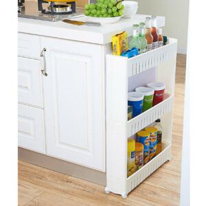 DENNY INT LTD (3 Tier Storage Rack) 3/5 Tier Slim Slide Out Kitchen Bathroom Storage Trolley C DENNY INT LTD (3 Tier Storage Rack) 3/5 Tier Slim Slide Out Kitchen Bathroom Storage Trolley C