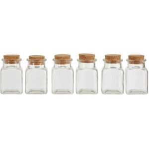 Maison by Premier 6pcs Tromso 150ml Square Glass Jars Liquid Storage Wide Mouth Cork Stopper Lid Maison by Premier 6pcs Tromso 150ml Square Glass Jars Liquid Storage Wide Mouth Cork Stopper Lid
