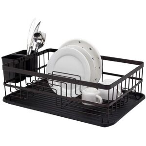 Apollo Black Flat Iron Metal Dish Drainer Plates Cutlery Utensils Holder Drying Rack Apollo Black Flat Iron Metal Dish Drainer Plates Cutlery Utensils Holder Drying Rack