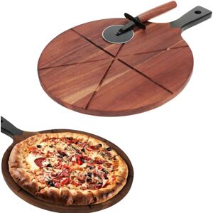 Excellent Houseware Pizza Board Cutting Serving Wooden Paddle Round Pizza Cutter Wheel Excellent Houseware Pizza Board Cutting Serving Wooden Paddle Round Pizza Cutter Wheel